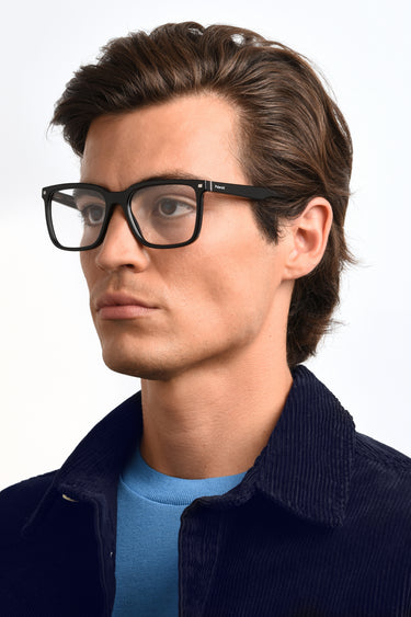 Premium Men Polaroid Eyeglasses: PLD D436 - Matte Blue - SpecSMART Eye Clinic (Diagonal Face View)